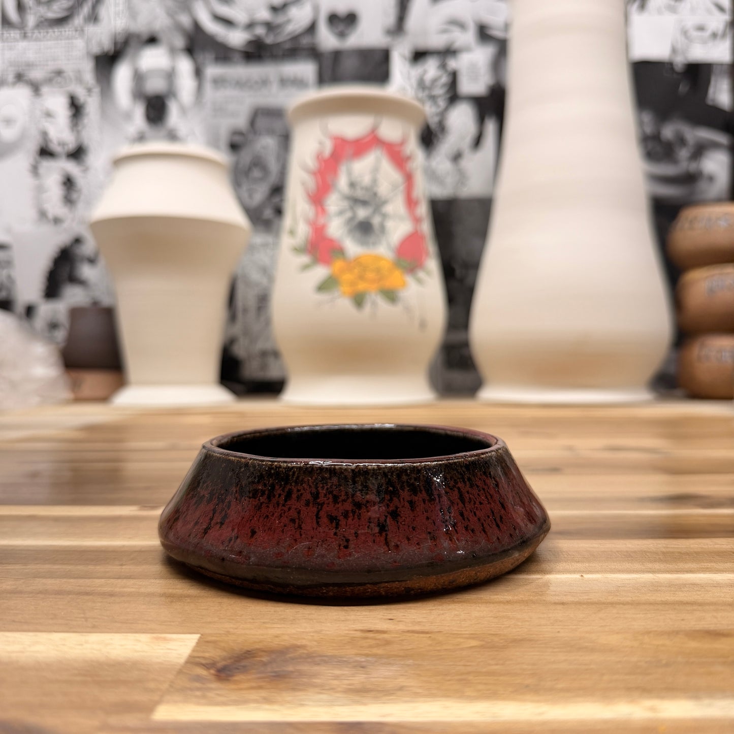 Cranberry pet bowls