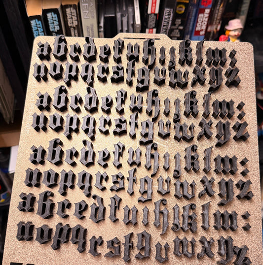 Blackletter alphabet 3/4 inch