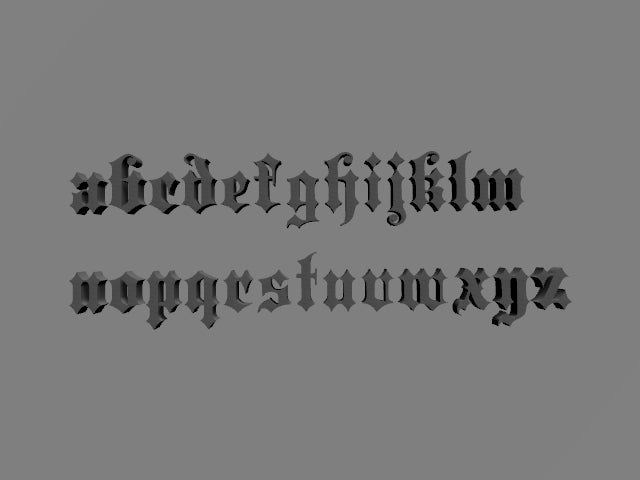 Blackletter alphabet 1/2 inch